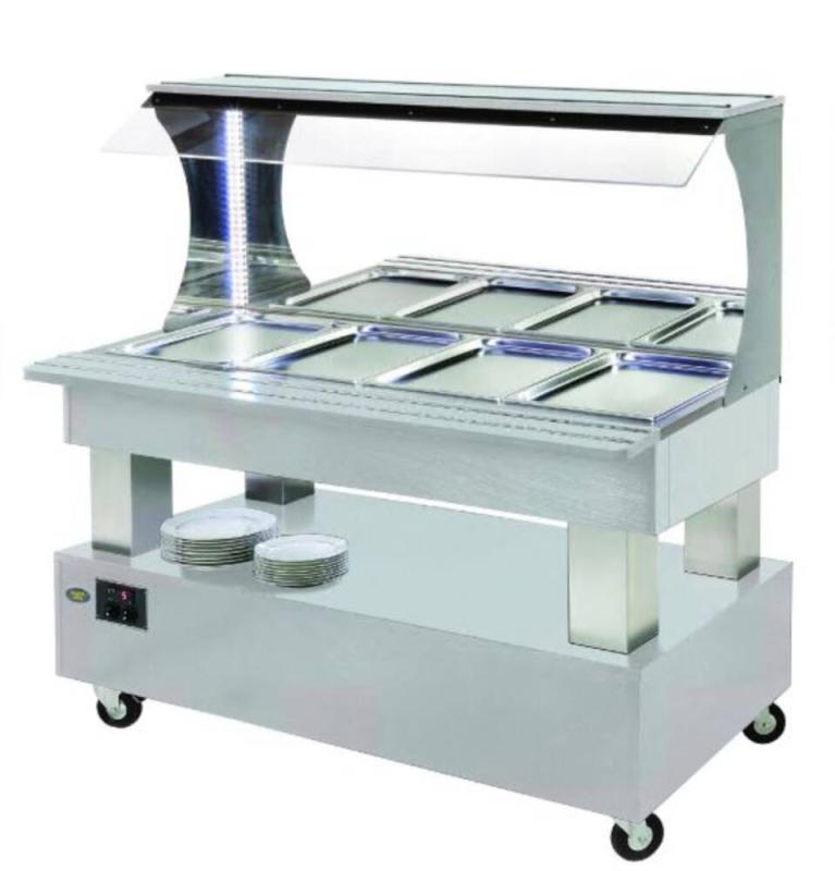 chladící salátový bar přístěnný, SBM 40 F - BÍLÉ DŘEVO