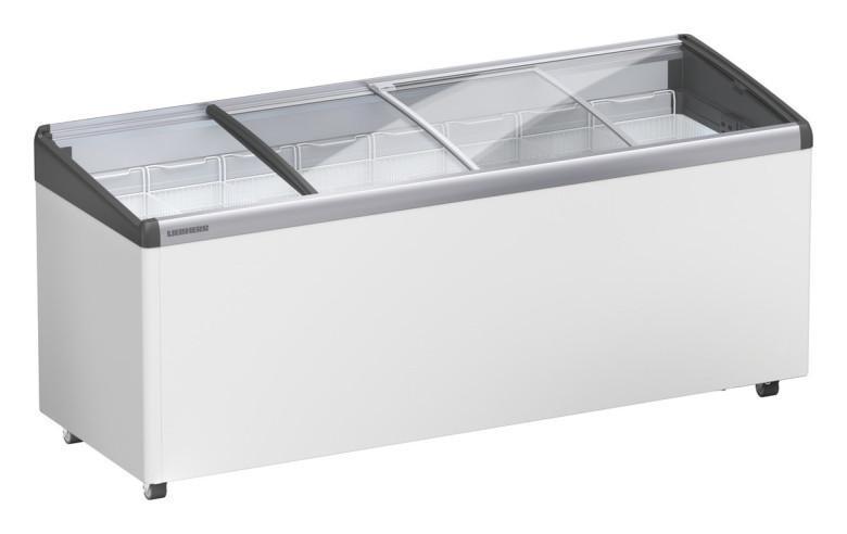 EFI 5653 Mraznička truhlicová, LED vnitřní osvětlení, posuvné šikmé prosklené víko