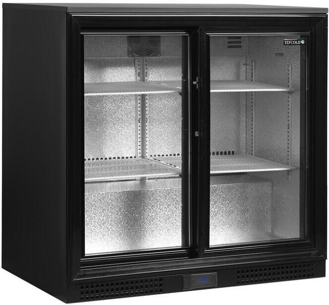 DB201S Minibar prosklené posuvné dveře, černá