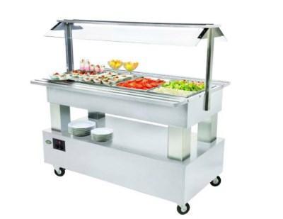 Chladící salátový bar STŘEDOVÝ SB 40 F - BÍLÉ DŘEVO