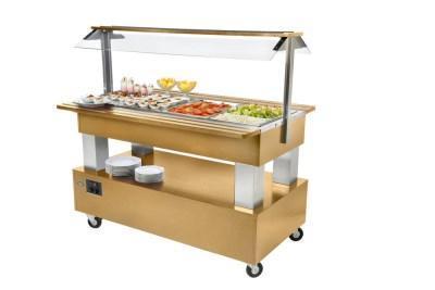 Chladící salátový bar STŘEDOVÝ SB 40 F - SVĚTLÝ DUB