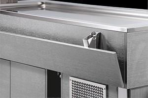 Police dřevěná SCOH SPA k pojízdným vitrínám a lázním ES - světlá třešeň