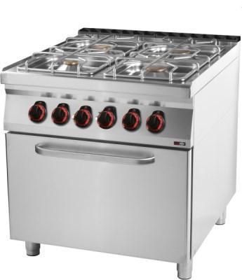 REDFOX SPBT 70/80 21 GE Plynový sporák s el. troubou GN 2/1