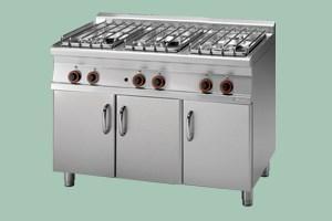 RM Gastro Plnyový sporák 6 hořáků, PC-712G/P skříňka otevřená