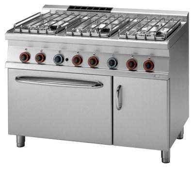 RM Gastro Plnyový sporák s elek. troubou, CF6 712 GETV/P